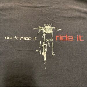 Motorcycle Classics Magazine‎ Ride 'Em Don't Hide 'Em L/XL Black Graphic T-Shirt